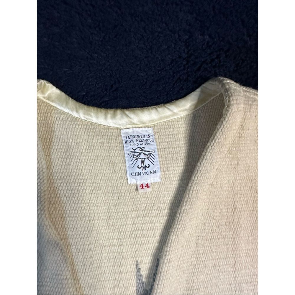 Vintage Ortega Hand Woven Wool Chimayo Vest Southwestern Sz Mens Large W - Picture 6 of 8